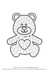 Valentines Dot Painting Activity for preschool, kindergarten and toddlers