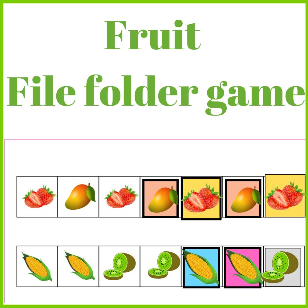 Fruit file folder matching game