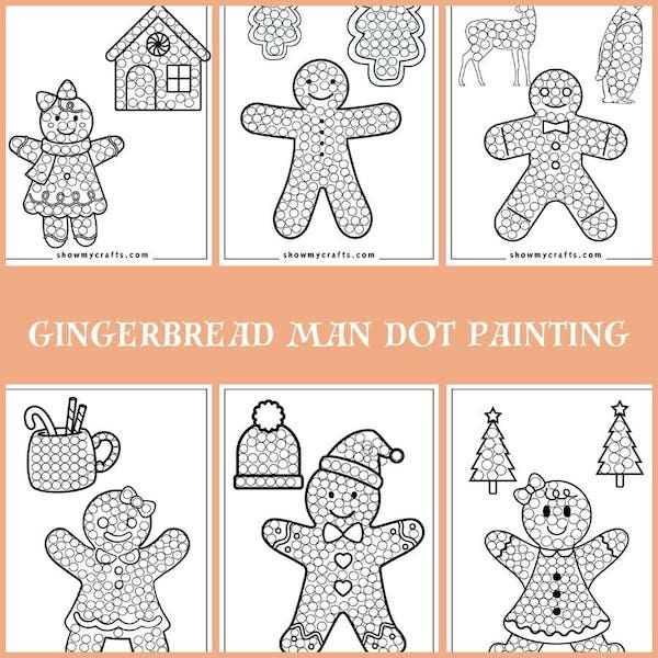 Gingerbread man Dot Painting