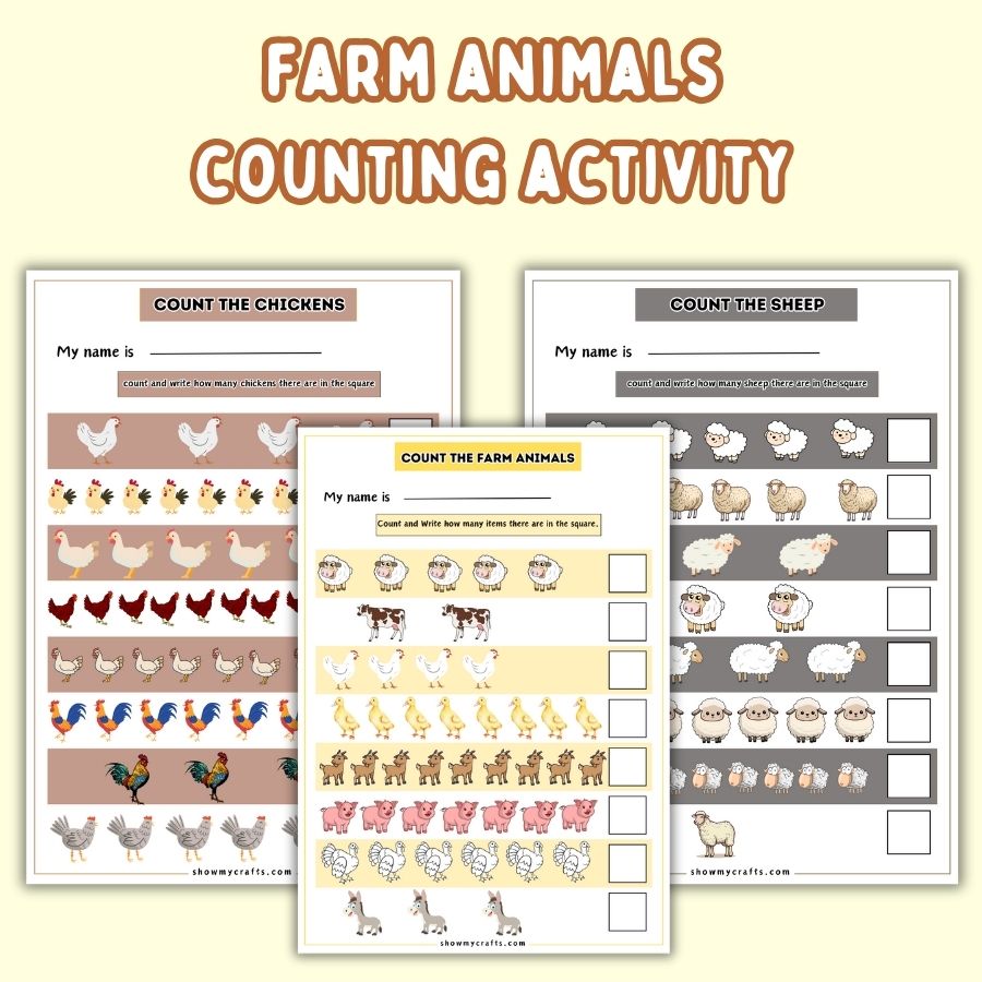 Farm animal counting activity