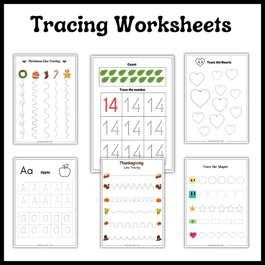 Free Tracing Worksheets for Kindergarten